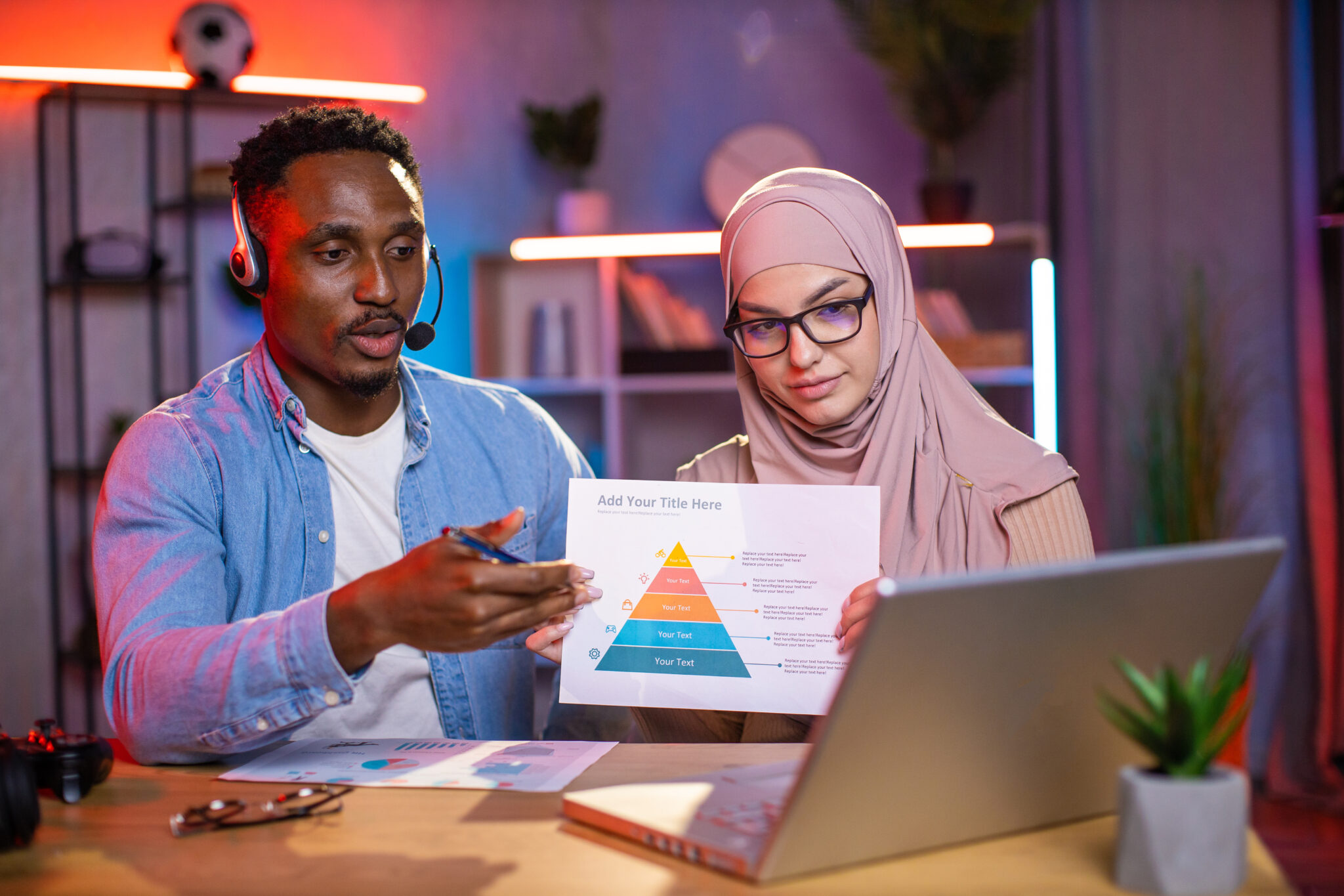 black man and arabian woman using laptoptop for vi 2023 11 27 04 49 37 utc scaled WAK DIGITAL MARKETING PVT. LTD